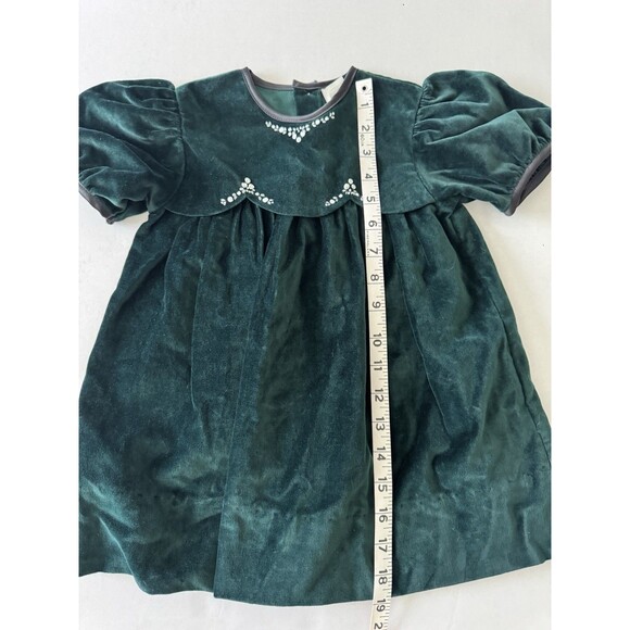 Carter’s Dark Green Velvet Dress 18 Months Girls Excellent Condition - Picture 7 of 10